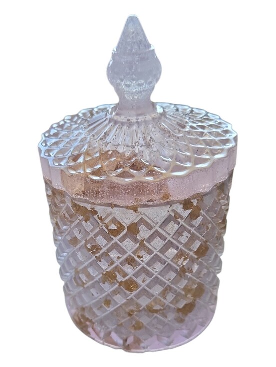 Hand Crafted Other - Handmade Resin Trinket Jar Pink Gold Flake Vanity Decor